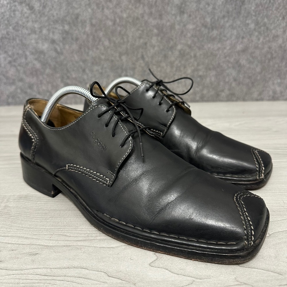 Bugatti Shoes Mens 41 US 8 Square Toe Contrast Stitch Leather Derby‎ Oxfords